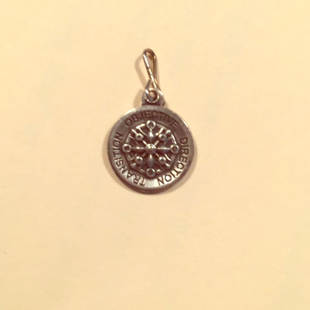 ALEX AND ANI Compass necklace charm in silver